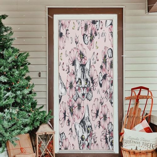 Susiyo Cat Halloween Door Decoration Cover 32x79 in