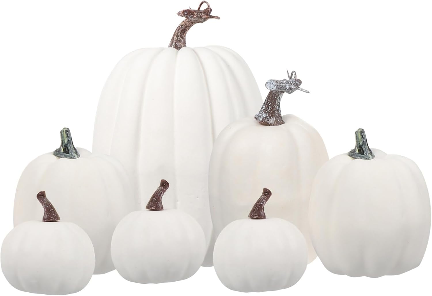 Garneck 7PCS Realistic Pumpkin Ornament for Halloween and Thanksgiving