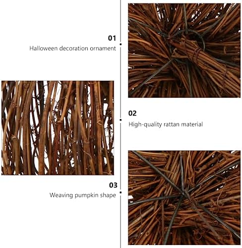 VOSAREA Halloween Rattan Pumpkin Decor 20CM