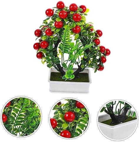 Red Fake Citrus Bonsai Decor 24X20CM