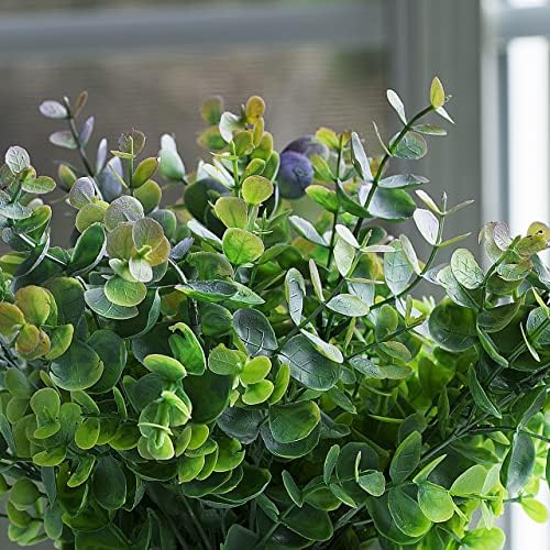 Artificial Eucalyptus Topiary in White Ceramic Pot
