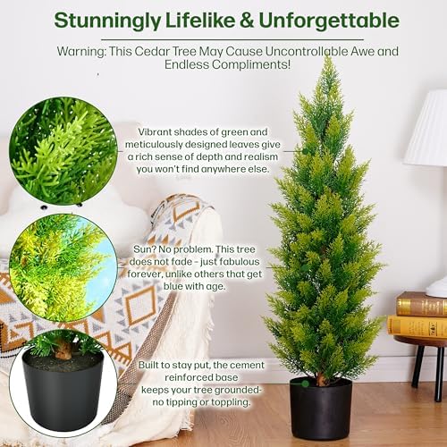 Kivana Artificial Cedar Tree 3ft Set of 2