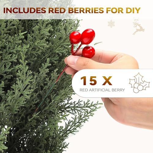 YITAHOME Artificial Cedar Topiary Trees 4FT 2 Pack