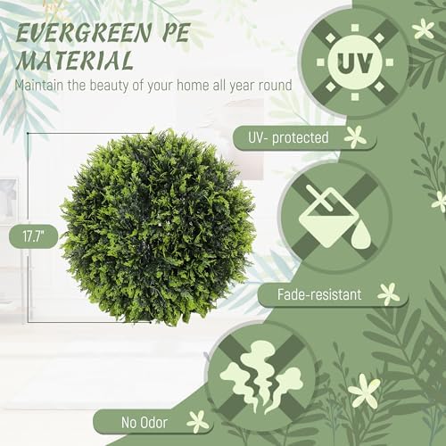HOMCOM Artificial Topiary Balls Set of 2 177 Inch