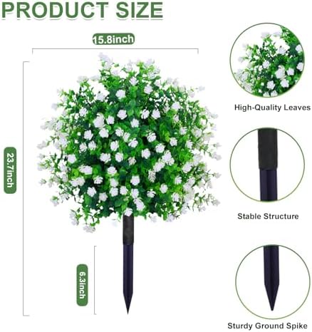 Boxwood Topiary Balls Artificial Plants Set of 2