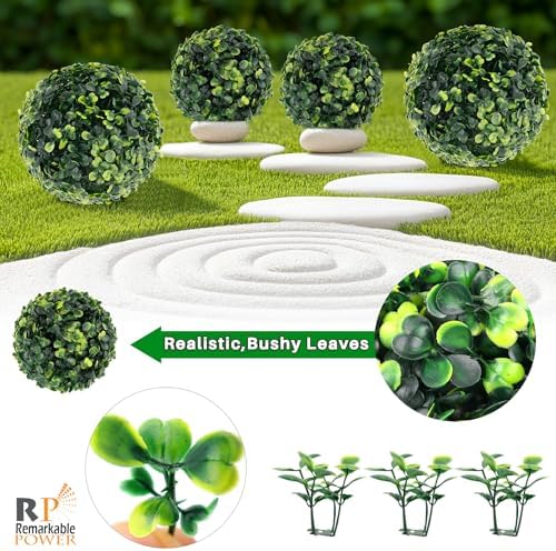 RP Remarkable Power 8 Pack Artificial Boxwood Topiary Balls