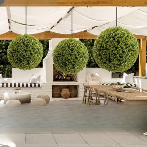 17 Inch Artificial Topiary Balls Set of 2 for Outdoor