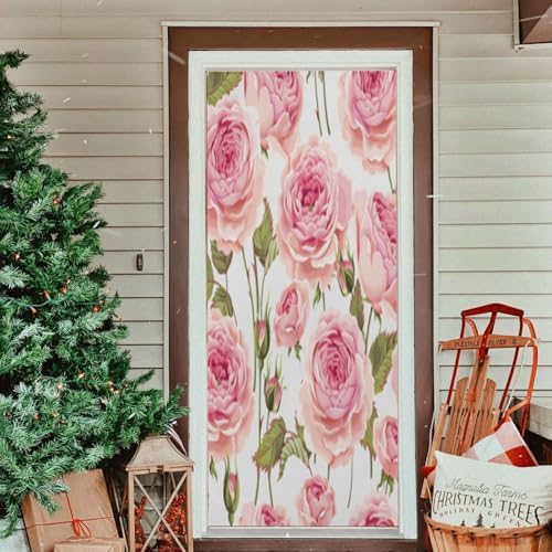 Susiyo Retro Pink Rose Halloween Door Cover