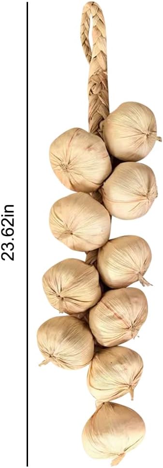 4 Strings Artificial Garlic Hanging Decoration Props