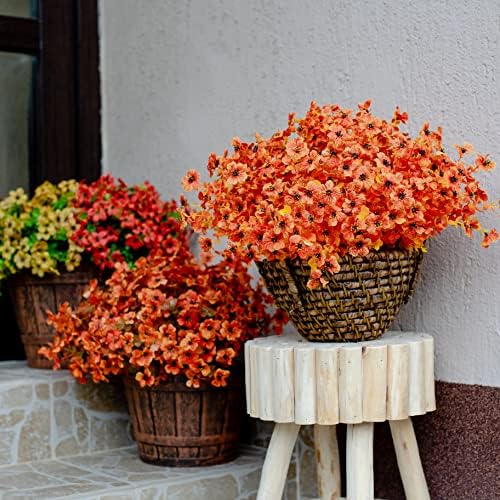 AXYLEX Artificial Fall Flowers 16 Bundle Outdoor Decor