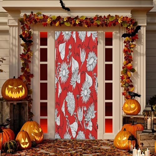 Susiyo Autumn Wildflowers Halloween Door Cover 32x79 in