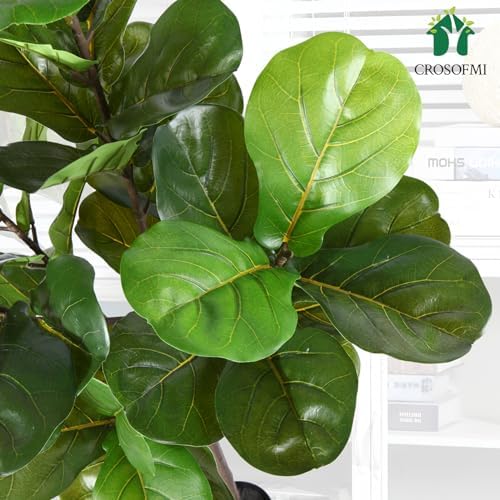 CROSOFMI Artificial Fiddle Leaf Fig Tree 65 Inch 2 Pack