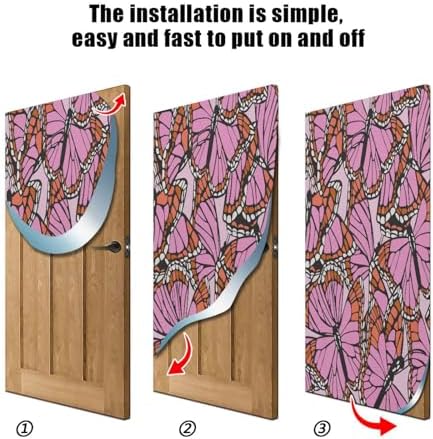 Susiyo Pink Butterfly Halloween Door Cover 32x79 in