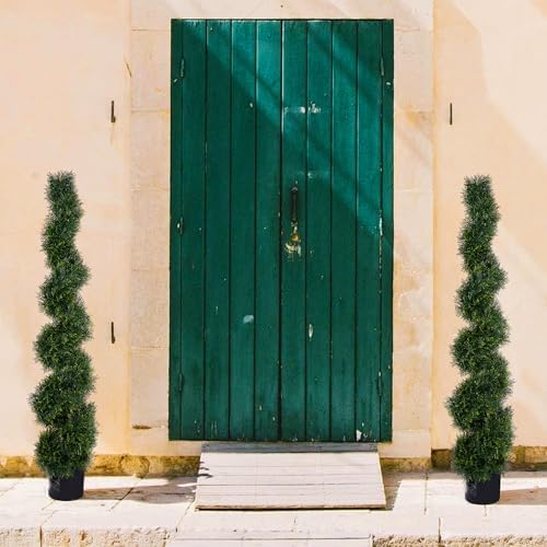 5FT Spiral Artificial Topiary Trees Set of 2