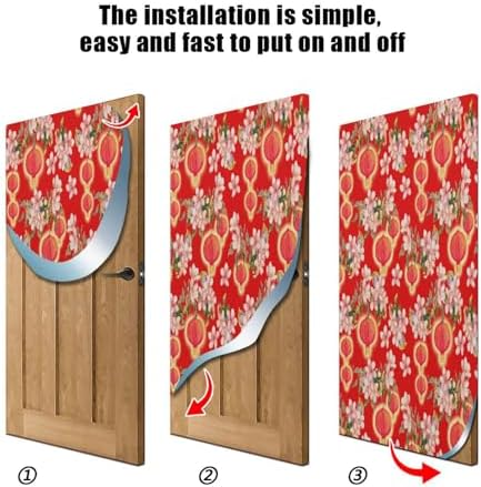 Susiyo Plum Blossom Christmas Door Cover 32x79 in