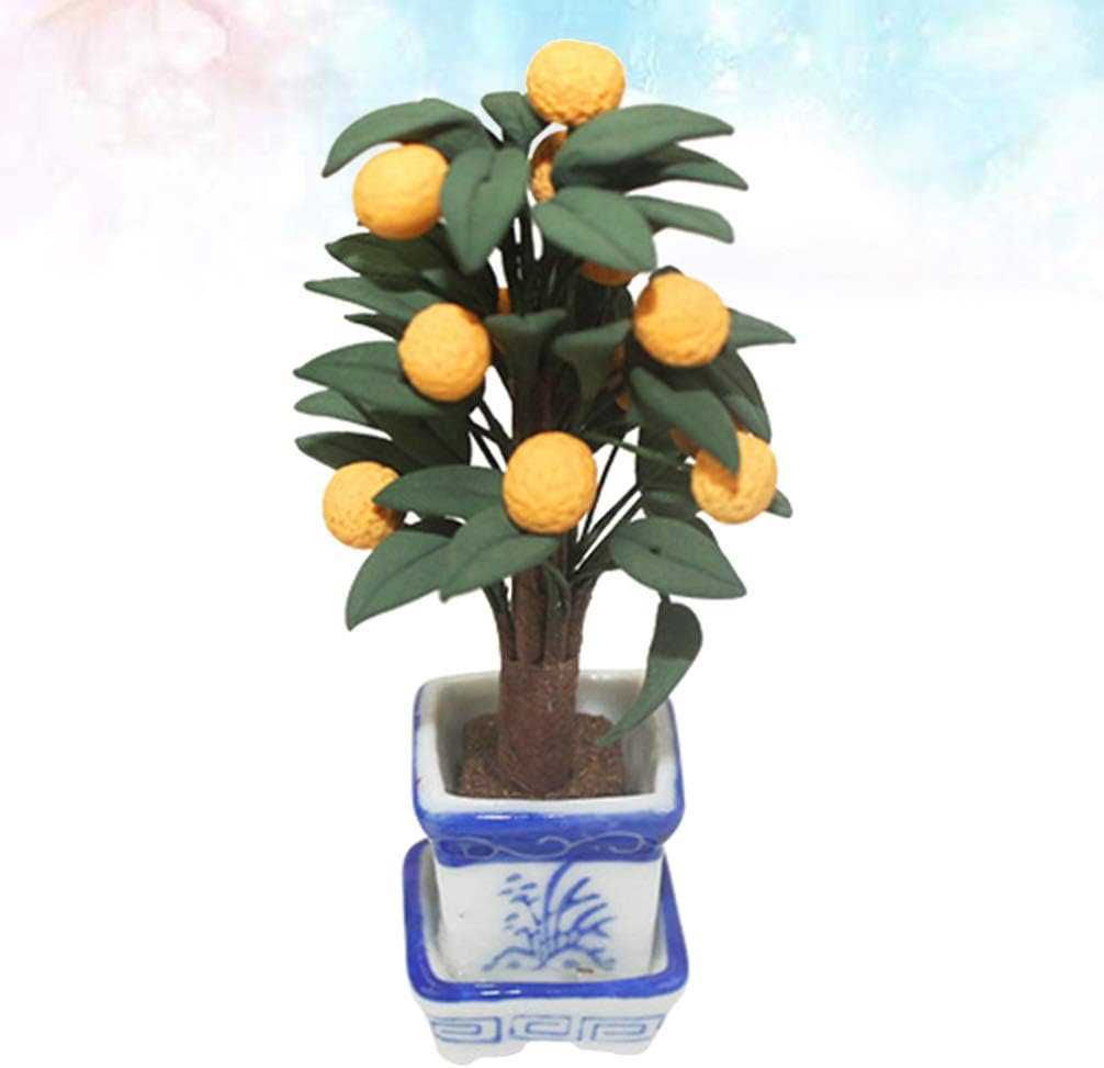 EXCEART Mini Orange Tree Potted Plant Decoration