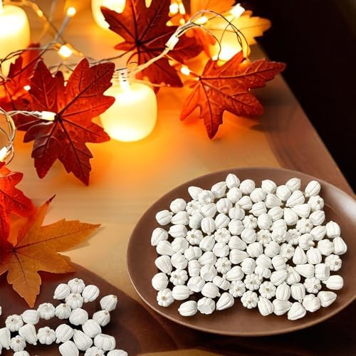 FESTGLOX 100Pcs Mini Resin Pumpkins for Fall Decor