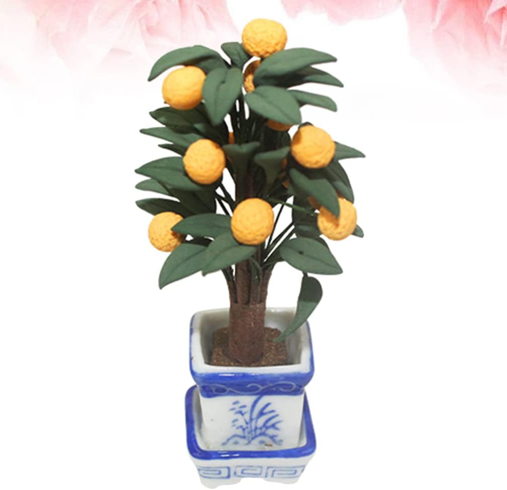 EXCEART Mini Orange Tree Potted Plant Decoration