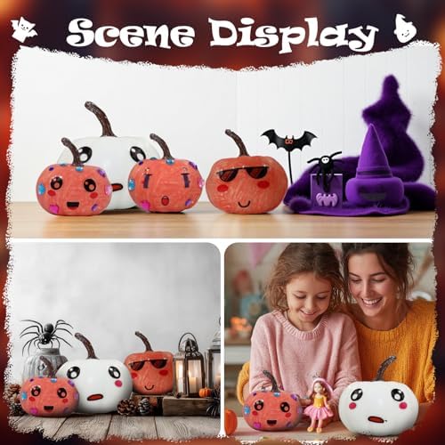 24 Pcs Paintable Foam Pumpkins Halloween Decor DIY Set