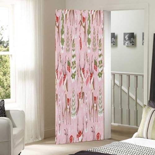 Susiyo Winter Deer Door Cover Christmas Decoration 32x79 in
