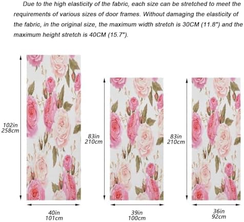 Susiyo Pink Rose Halloween Door Cover Stretch Fabric Decor