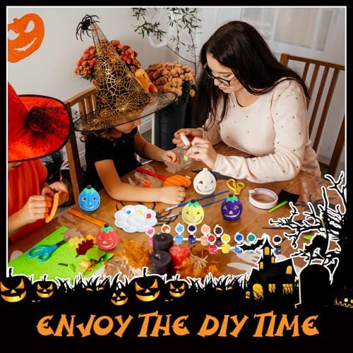 Cinnvoice Paint Your Own Ceramic Pumpkin Craft Kit 6 pcs