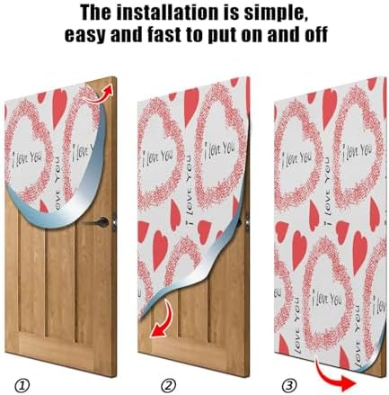 Susiyo Plush Red Heart Halloween Door Cover 32x79 In
