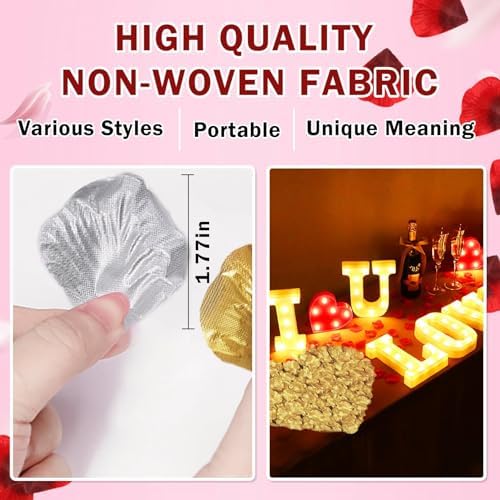 1000PCS Silver Silk Rose Petals for Valentine Wedding Decorations