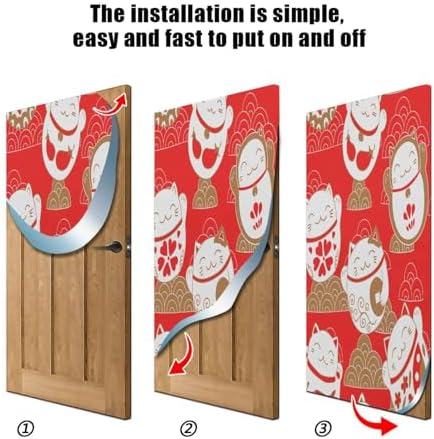 Cats Maneki Neko Halloween Door Cover 32x79 in