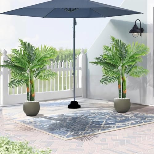 AnTing 4FT Artificial Golden Cane Palm Tree 2 Pack with Pot