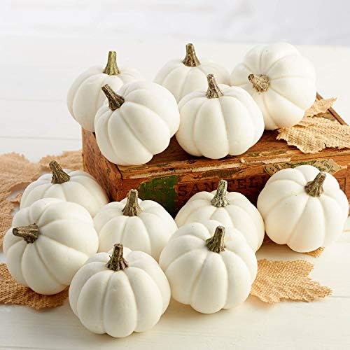 Factory Direct Craft Artificial Baby Boo Pumpkins Set of 12