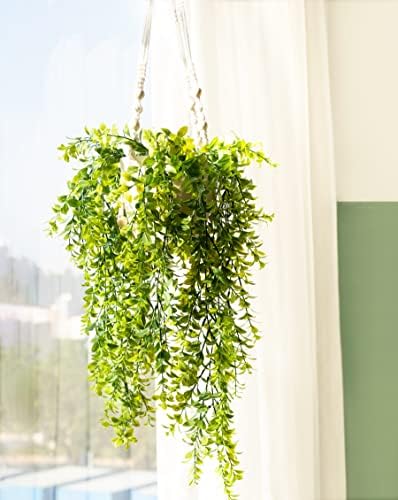 Mkono Fake Hanging Plant with Pot Set