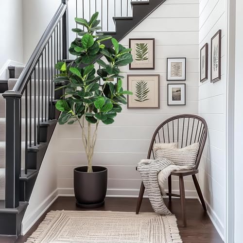 6FT Fiddle Leaf Fig Artificial Tree with Black Planter