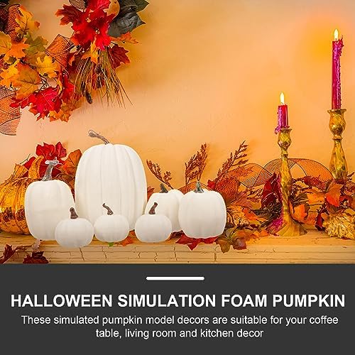 Garneck 7PCS Realistic Pumpkin Ornament for Halloween and Thanksgiving