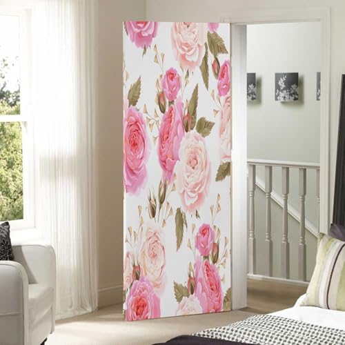 Susiyo Pink Rose Halloween Door Cover Stretch Fabric Decor
