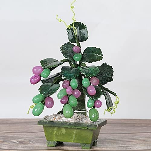 Artificial Bonsai Tree Tabletop Decor with Jade Carving