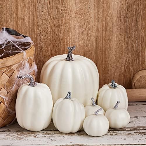 Kayotuas 7Pcs Artificial Pumpkins Decor Set