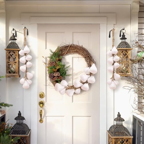 Woration Artificial Ceramic White Garlic Hanging Garland