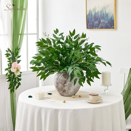 Serwalin 16Pcs Artificial Italian Ruscus Greenery Stems