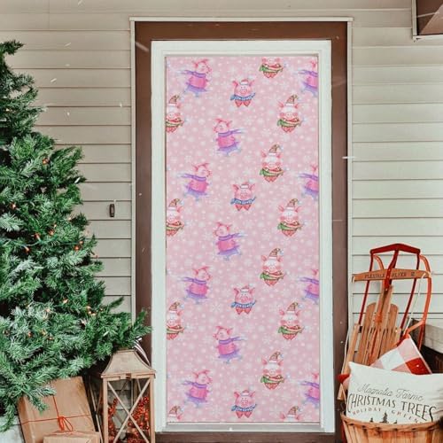 Susiyo Funny Pigs Christmas Door Cover Decoration