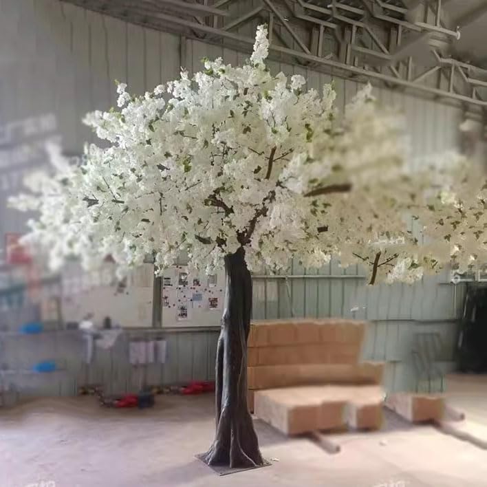 QIUPAI Simulation Cherry Tree Artificial Cherry Blossom Trees White 1mx09m