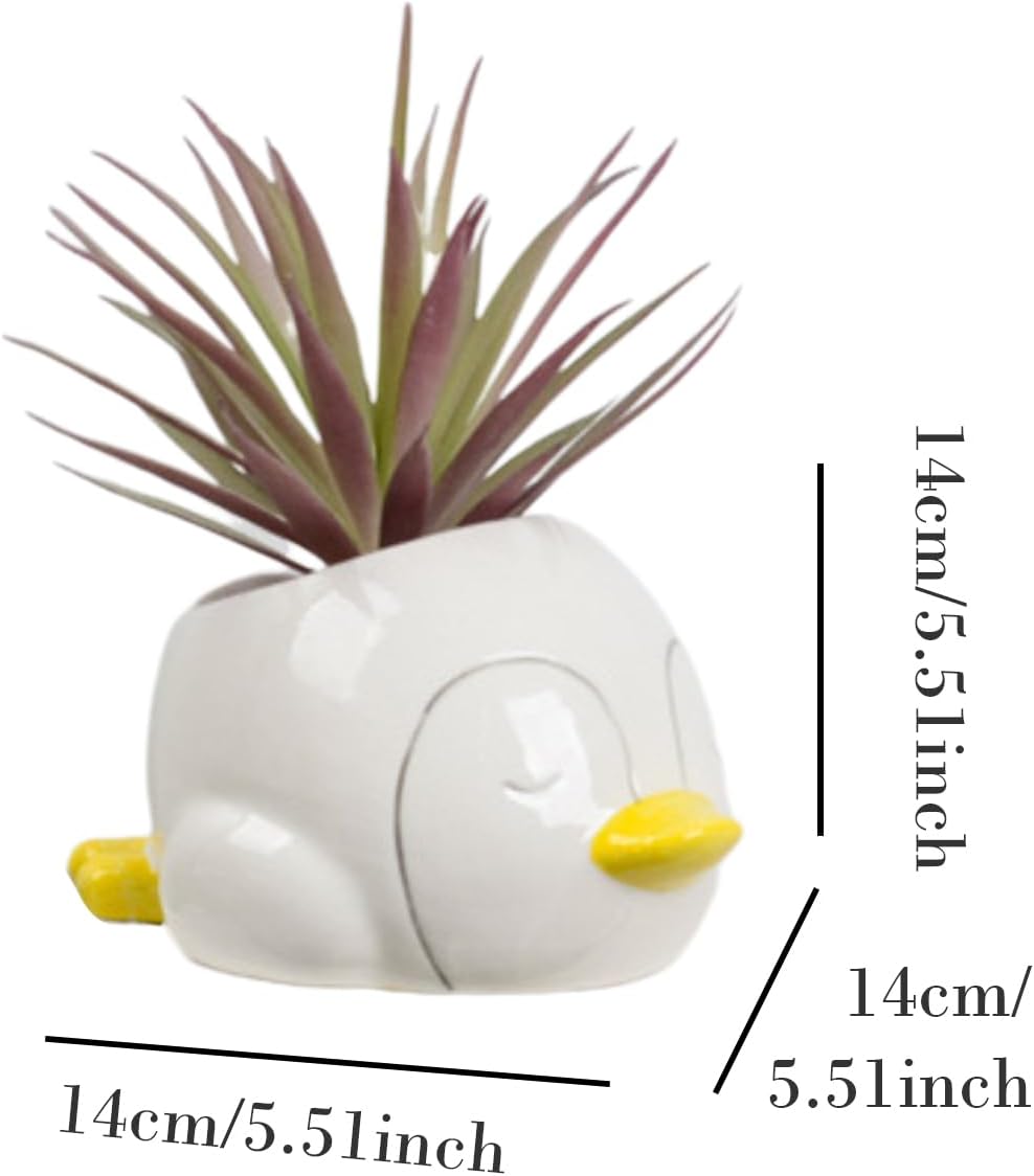 Cute Artificial Penguin Plant Basin for Home Decor