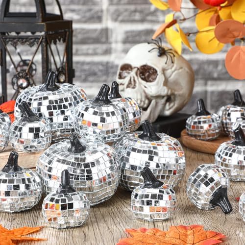 Geelin 20 Pcs Silver Disco Pumpkins Decor