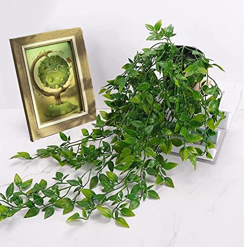 2Pcs Hanging Artificial Plants in Pots Faux Greenery Decor
