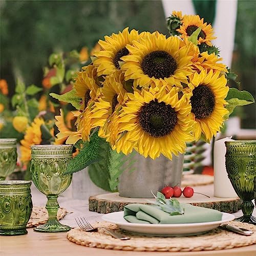 12PCS Artificial Sunflowers Silk Flower Wedding Decorations