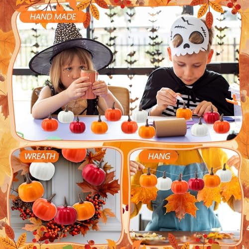 Thyle Mini Artificial Pumpkins 48 Pcs Fall Decor Set