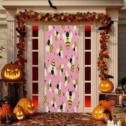 Susiyo Tiny Bee Halloween Door Cover Stretch Fabric 32x79 in