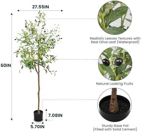 ANTING 5FT Artificial Olive Tree 2 Pack