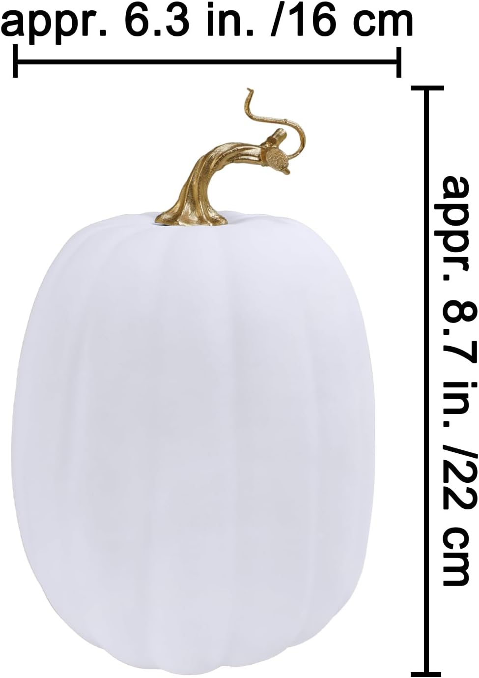 Winlyn 2 Pcs Fall White Artificial Pumpkins Decor