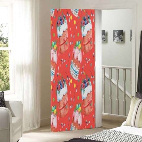 Susiyo Stretch Fabric Christmas Door Cover 32x79 in